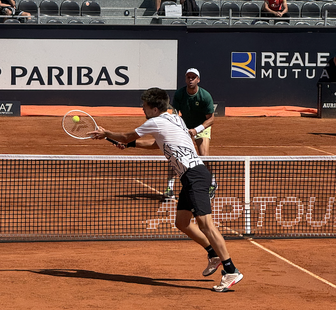 two handed volley